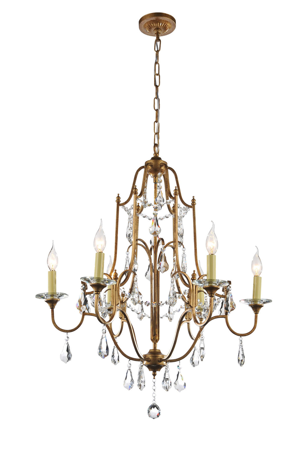 6 Light Up Chandelier with Oxidized Bronze finish