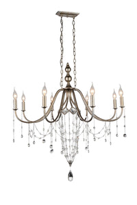 8 Light Up Chandelier with Speckled Nickel finish