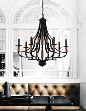 Load image into Gallery viewer, 8 Light Up Chandelier with Black finish