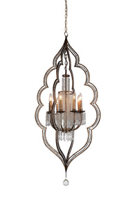 8 Light Up Chandelier with Champagne finish