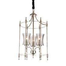 Load image into Gallery viewer, 3 Light Up Chandelier with Satin Nickel finish