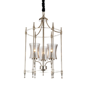 3 Light Up Chandelier with Satin Nickel finish