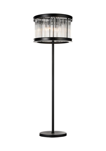 6 Light Floor Lamp with Black finish