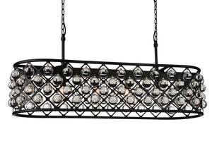 6 Light  Chandelier with Black finish