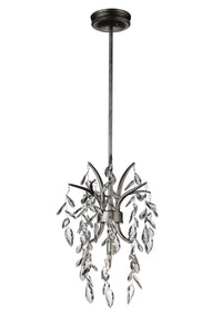 1 Light Down Mini Chandelier with Silver Mist finish