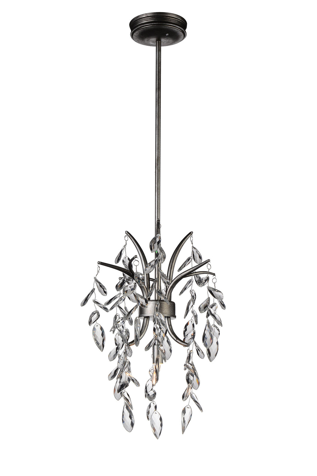 1 Light Down Mini Chandelier with Silver Mist finish