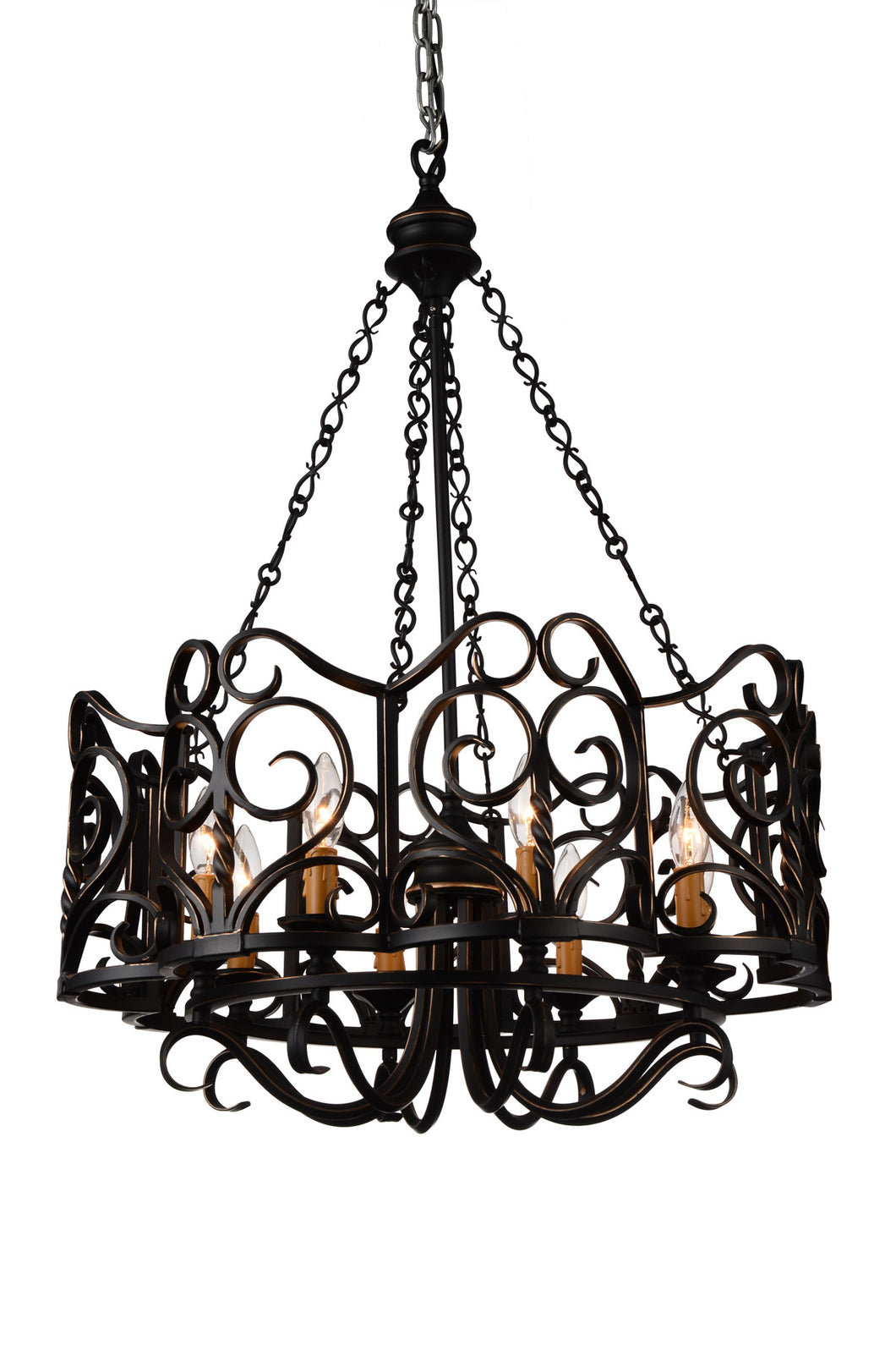 8 Light Up Chandelier with Autumn Bronze finish