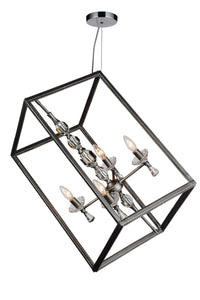 4 Light Up Chandelier with Luxor Silver finish