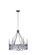 Load image into Gallery viewer, 6 Light Candle Chandelier with Gun Metal finish