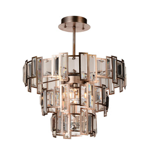 5 Light Down Chandelier with Champagne finish