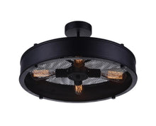 Load image into Gallery viewer, 5 Light Drum Shade Flush Mount with Black finish