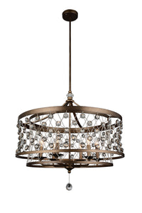 6 Light Up Chandelier with Speckled Bronze finish