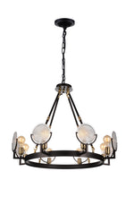 Load image into Gallery viewer, 8 Light Up Chandelier with Brown finish