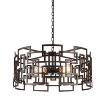 Load image into Gallery viewer, 4 Light Down Chandelier with Brown finish