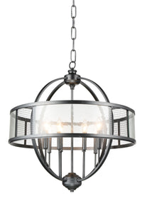 8 Light Up Chandelier with Gray finish