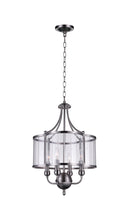 Load image into Gallery viewer, 4 Light Drum Shade Pendant with Satin Nickel finish