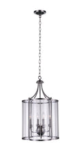 Load image into Gallery viewer, 4 Light Drum Shade Pendant with Satin Nickel finish