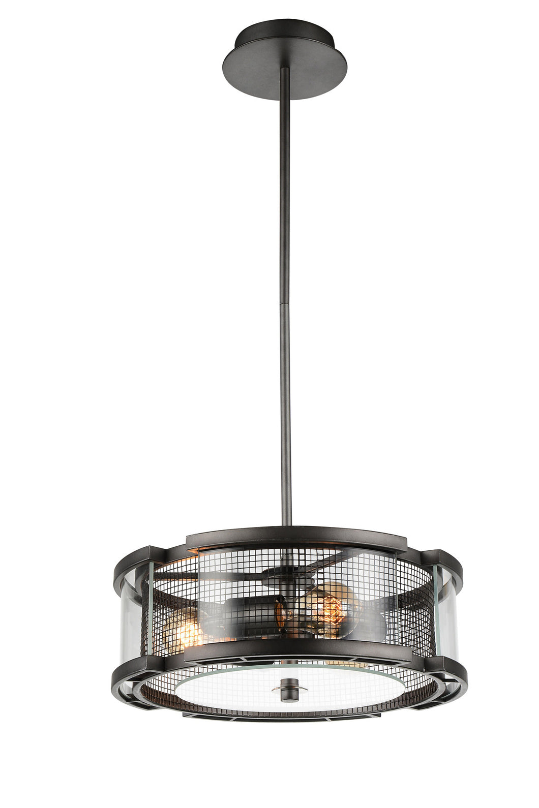 3 Light  Chandelier with Black Silver finish