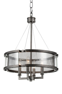 4 Light Up Chandelier with Black Silver finish