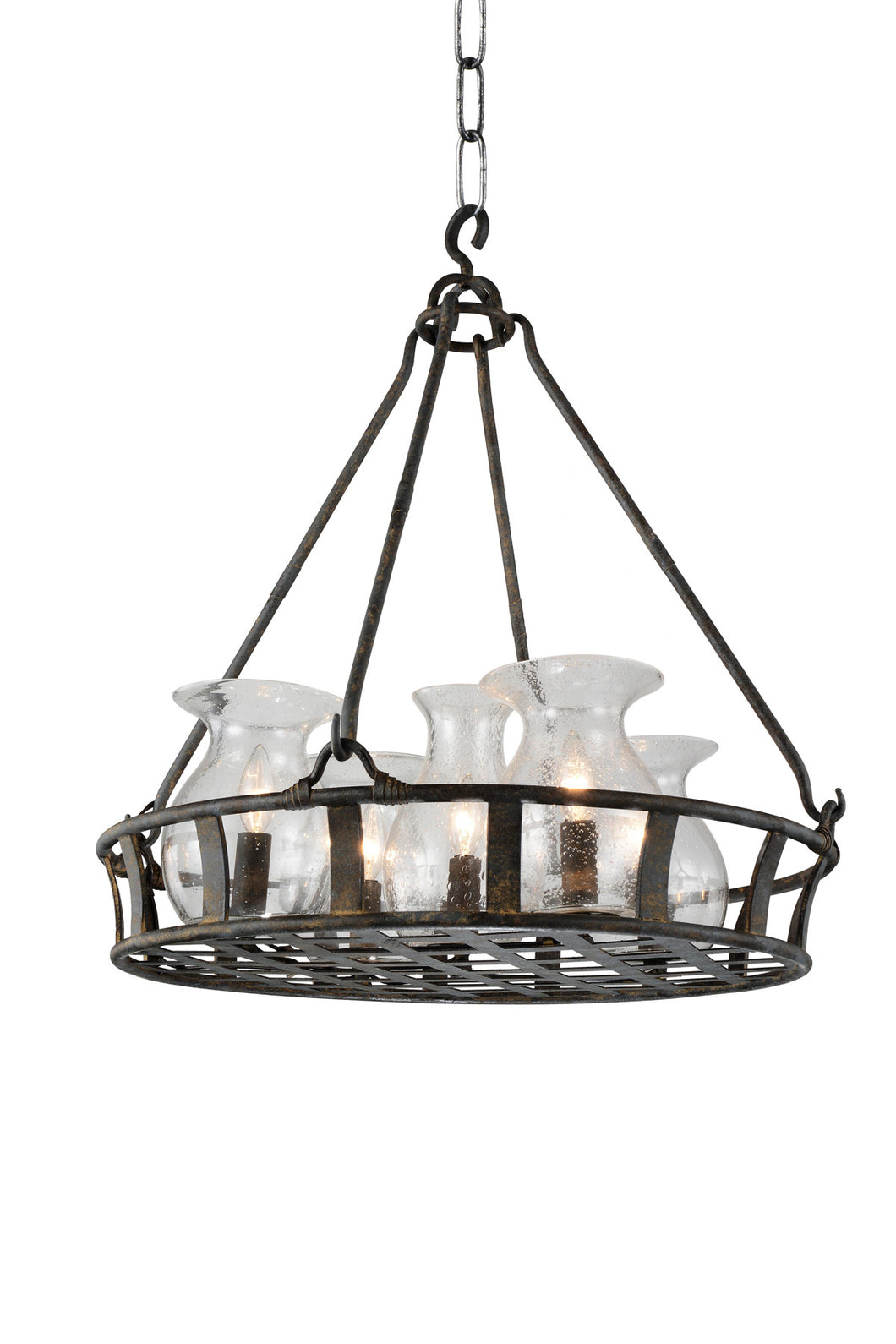 6 Light Up Chandelier with Antique Black finish