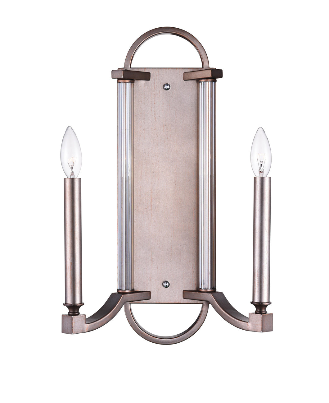 2 Light Wall Sconce with Brownish Silver finish