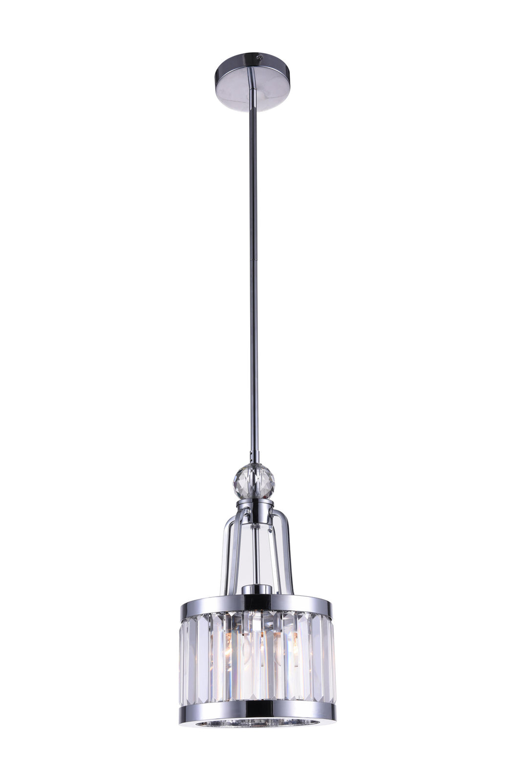 1 Light Drum Shade Mini Chandelier with Chrome finish