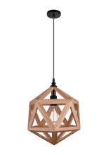 Load image into Gallery viewer, 1 Light  Pendant with Black &amp; Wood finish