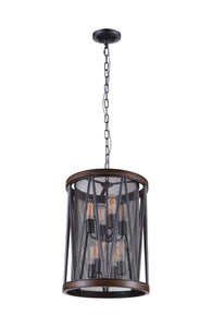 8 Light Drum Shade Chandelier with Pewter finish