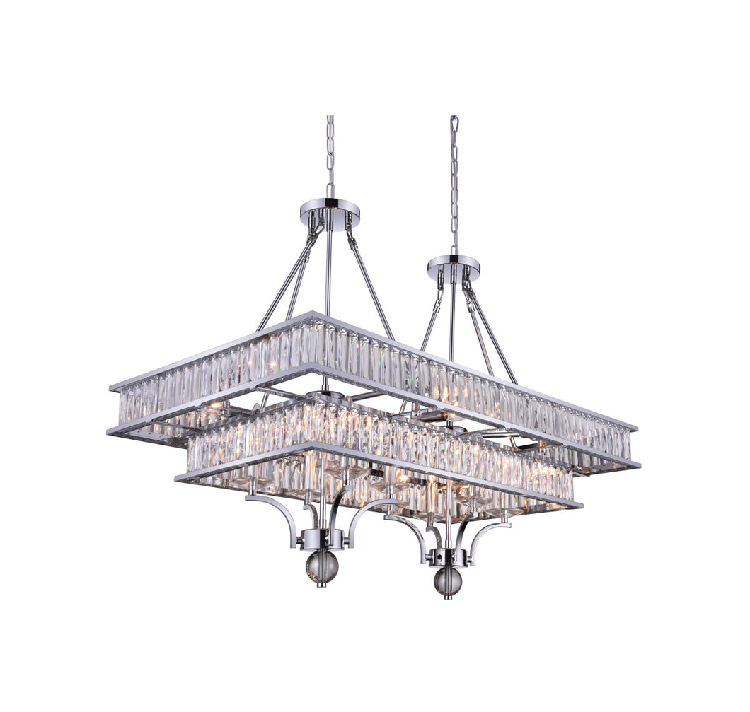16 Light Island Chandelier with Chrome finish