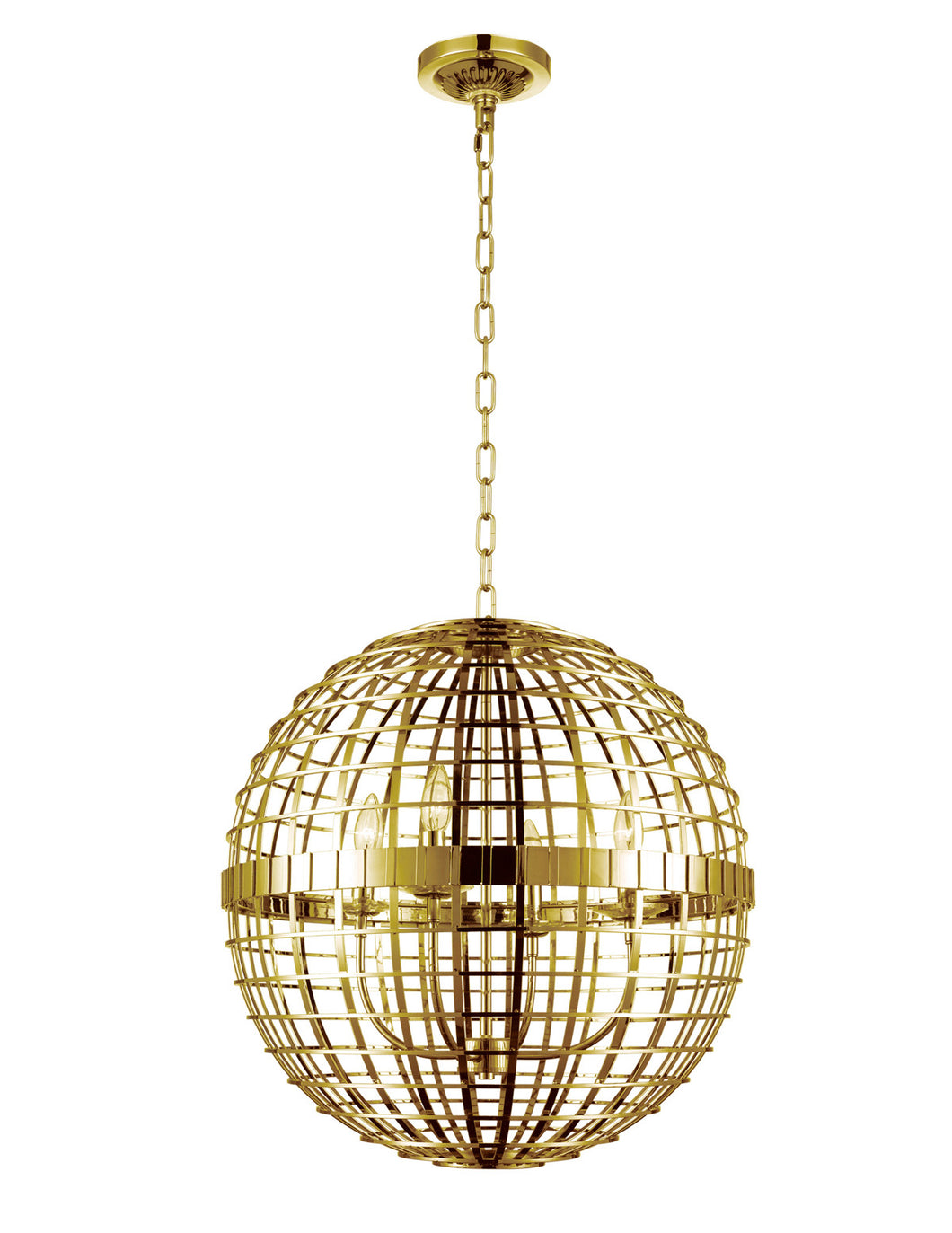 4 Light  Chandelier with Gold finish