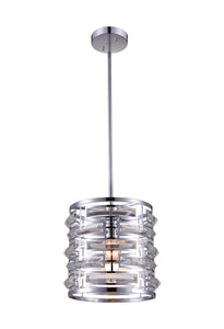 1 Light Drum Shade Mini Chandelier with Chrome finish