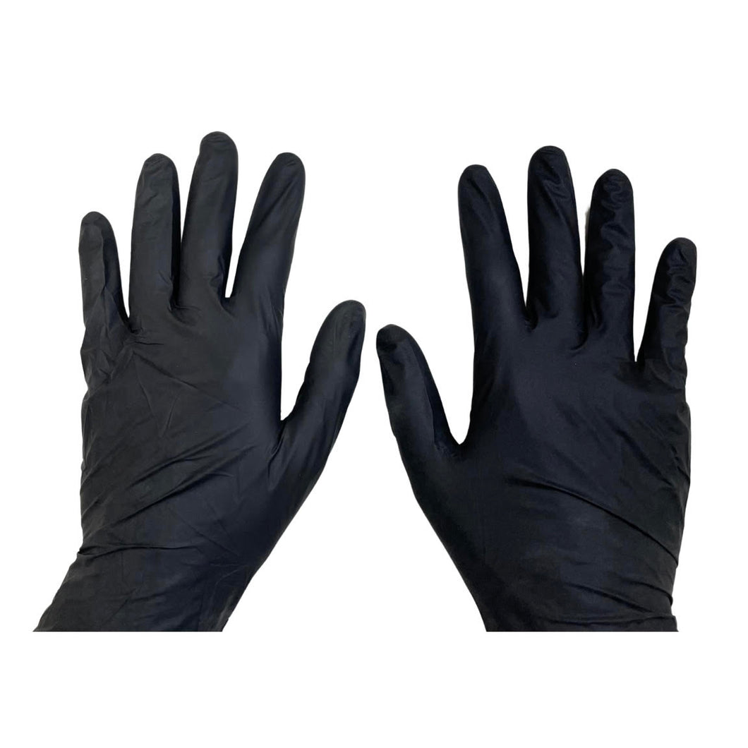 10 BLACK NITRILE GLOVES (5 PAIRS)