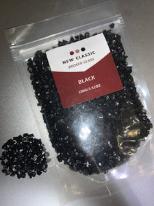 BLACK BROKEN GLASS 100 GRAMS  (BIG GLASS)