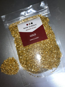 GOLD BROKEN GLASS 100 GRAMS (SMALL GLASS)