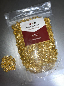 GOLD BROKEN GLASS 100 GRAMS (BIG GLASS)