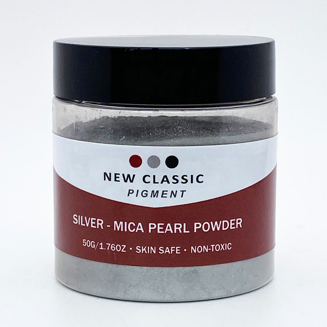Silver Metallic Mica Powder for Epoxy Resin 50 Grams
