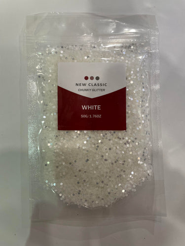 WHITE CHUNKY GLITTER