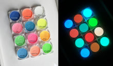Load image into Gallery viewer, Glow Powder 12 Color Set for Epoxy Resin