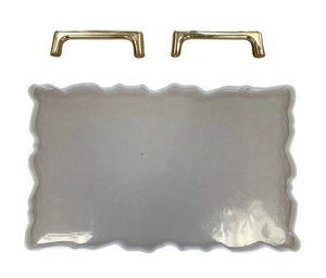 Tray Mold with 2 pcs Gold Handles