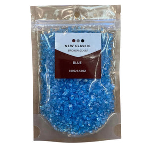 BLUE BROKEN BIG GLASS - 100 GRAMS